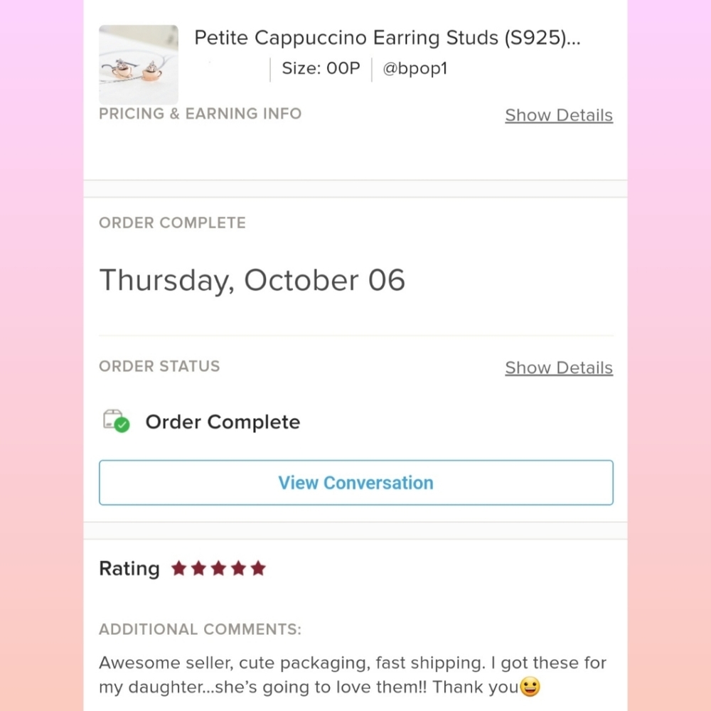 Petite Cappuccino Earring Studs (S925) - Only 1 left! - Picture 10 of 10